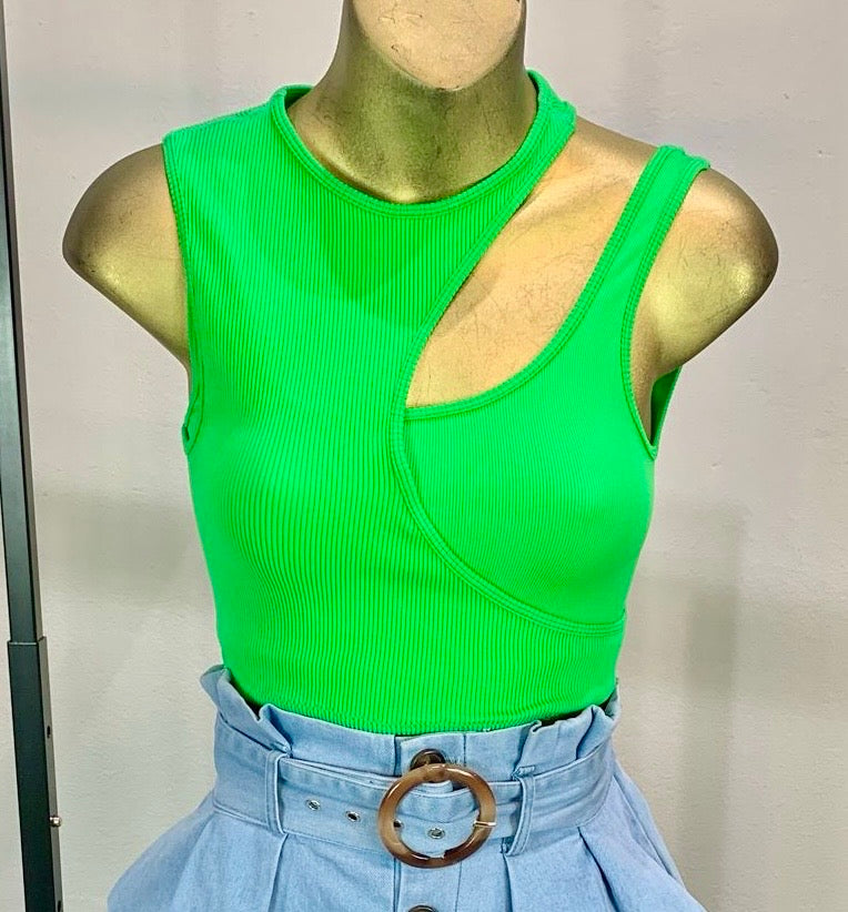 GREEN CROP TOP