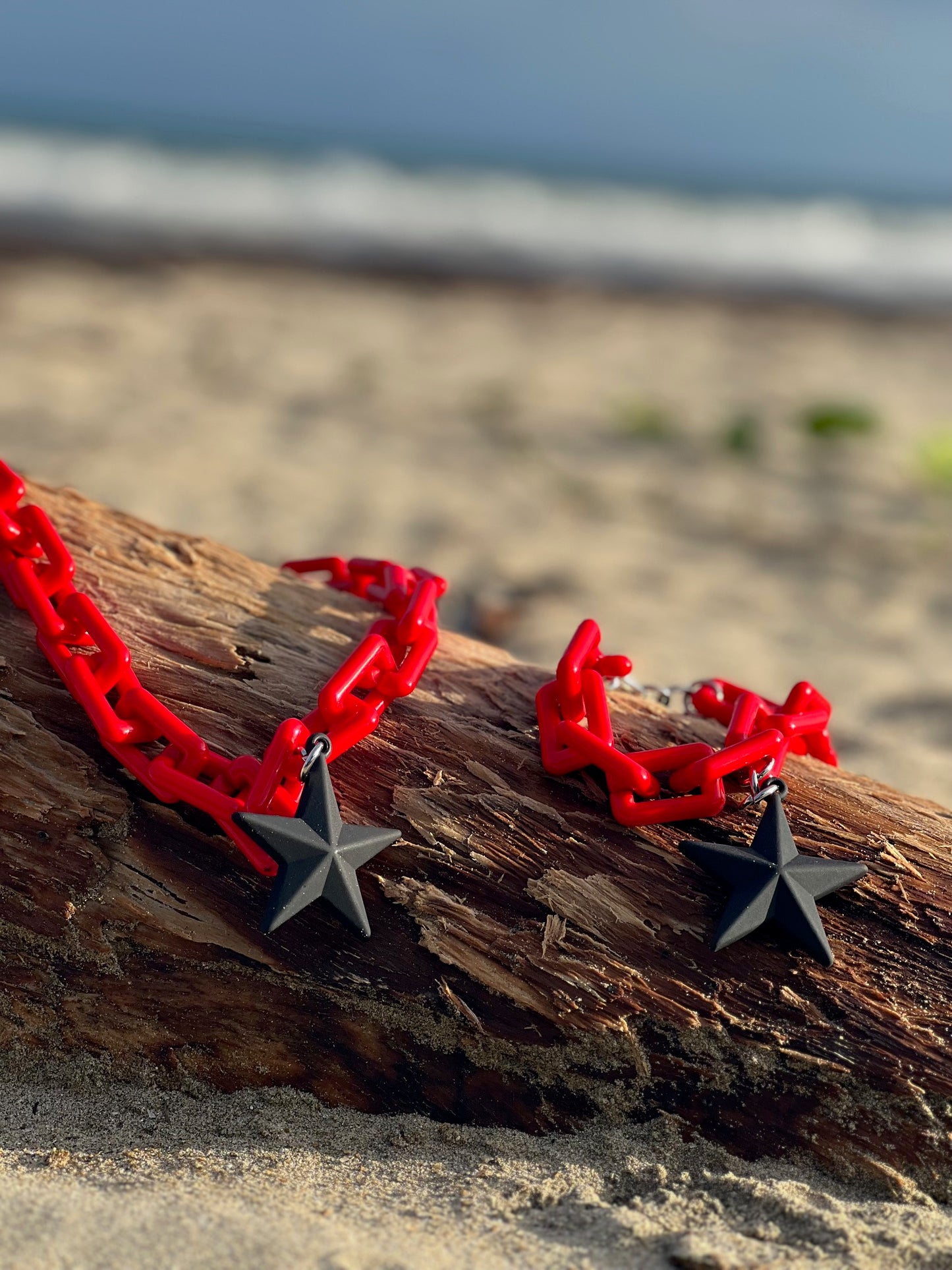 SET ROJO CHARM ESTRELLA NEGRA